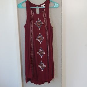 Embroidered Crepe Dress